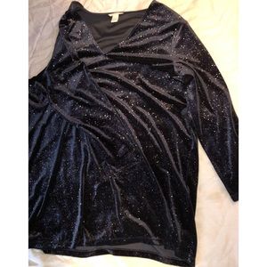 Sparkly glitter v neck dress
